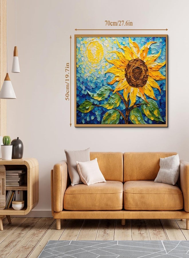 PPuzzling Sunflower Puzzles for Adults 1000 Pieces, Mosaic Flowers Painting Jigsaw Puzzles, Vintage Sunflower Plant Floral Art Puzzle as Flower Decor - Image 4